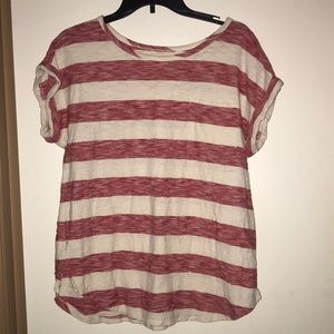 Red and white striped tee